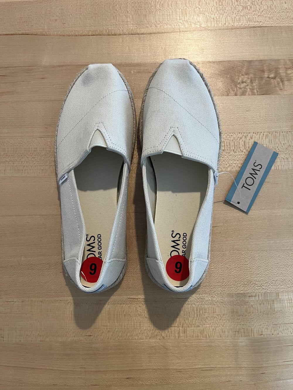TOMS Shoes Womens Size 6 Belmont Rope Espadrille Slip On Flat Canvas New - Picture 3 of 9